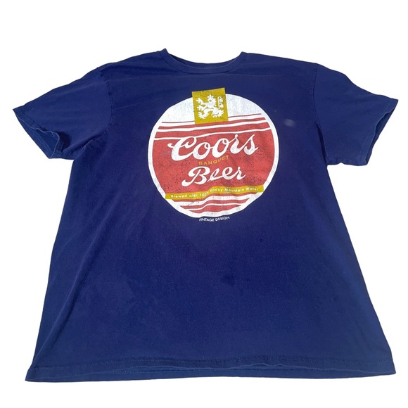 coors Shirts Coors Beer Navy Blue Graphic Tshirt Sz L Poshmark